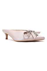 CELESTE JEWEL BOW MULES-BEIGE