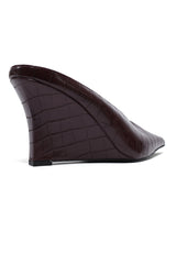 MILANO EMBOSSED HEELS-MAROON