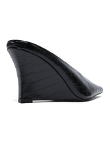 MILANO EMBOSSED HEELS-BLACK
