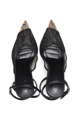 SERAPHINA LACE SLINGBACK HEELS-BLACK