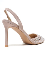 STARDUST JEWEL SLINGBACK HEELS-BEIGE