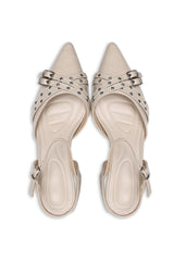 MONACO BUCKLE SLINGBACK HEELS-OFFWHITE