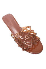 LOOP WEDGE SEMI HEEL-BROWN