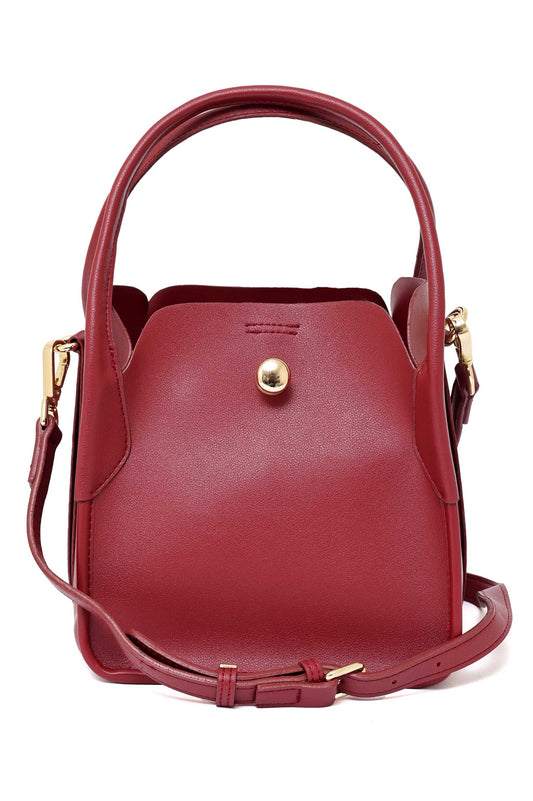 SLEEK BARREL SHOULDER BAG-MAROON