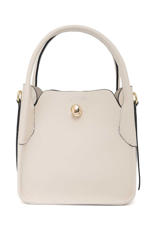 SLEEK BARREL SHOULDER BAG-BEIGE