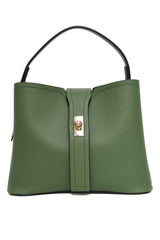 ELEGANZA GRACE AURORA LOCK HAND BAG-GREEN
