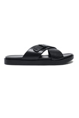 REGENT CROSS STRAP SANDAL-BLACK