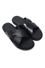 REGENT CROSS STRAP SANDAL-BLACK
