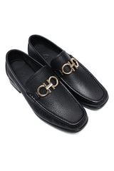 METAL EMBLEM SHOES-BLACK