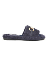 FURRY GEM SLIDE-NAVY