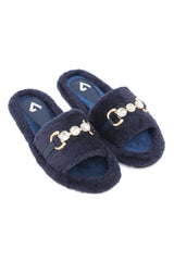 FURRY GEM SLIDE-NAVY