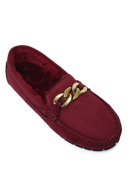 DECORATIVE CHAIN LOAFER-MAROON