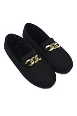 DECORATIVE CHAIN LOAFER-BLACK