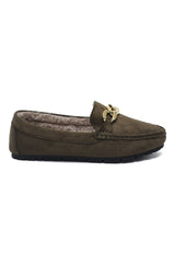 DECORATIVE CHAIN LOAFER-OLIVE