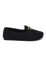 DECORATIVE CHAIN LOAFER-BLACK