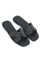 GLAM BEADED WOMEN'S FLATS-BLACK