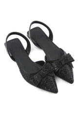 CRYSTAL BOW FLATS-BLACK