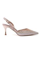 RHINESTONE EMBELLISHED HEELS-CHAMPAGNE