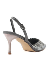 RHINESTONE EMBELLISHED HEELS-GUN