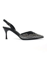 RHINESTONE EMBELLISHED HEELS-BLACK