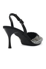 RHINESTONE EMBELLISHED HEELS-BLACK