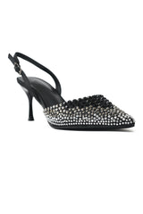 RHINESTONE EMBELLISHED HEELS-BLACK