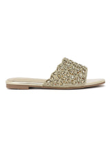 GOLDEN GLAM MIRROR-WORK SLIDE-GOLD