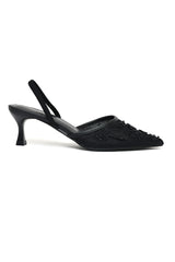 EMBROIDERED ELEGANCE SLINGBACK-BLACK
