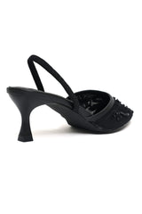 EMBROIDERED ELEGANCE SLINGBACK-BLACK