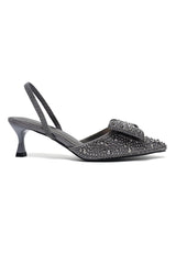 CRYSTAL BOW SLINGBACK-GREY