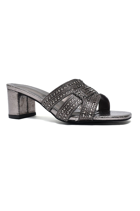 GLIMMER BLOCK HEEL-GUN