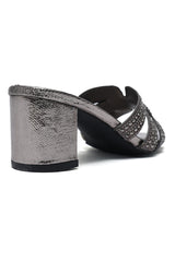 GLIMMER BLOCK HEEL-GUN