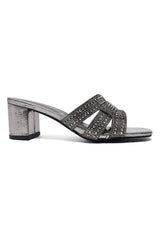 GLIMMER BLOCK HEEL-GUN