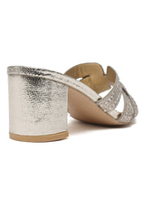 GLIMMER BLOCK HEEL-GOLD