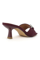 VELVET EMBRACE EMBELLISHED HEEL-MAROON