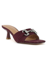 VELVET EMBRACE EMBELLISHED HEEL-MAROON