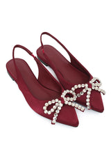 GEM TWIST SLINGBACK-BURGUNDY