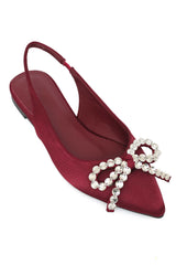 GEM TWIST SLINGBACK-BURGUNDY