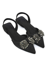 DAZZLE DRAGONFLY BROOCH SLINGBACK-BLACK