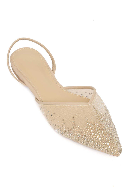 SHIMMER CREST SLINGBACK-GOLD