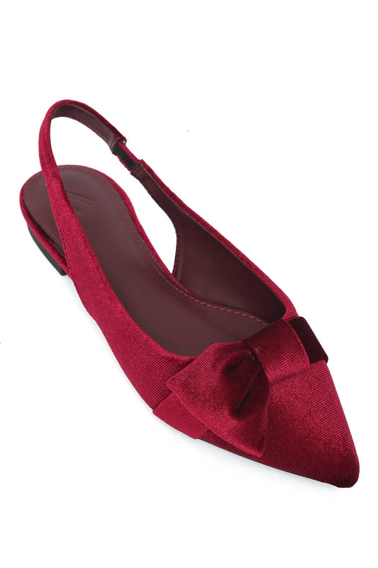 LUSH EMBRACE VELVET SLINGBACK-BURGUNDY