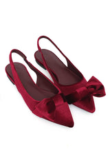 LUSH EMBRACE VELVET SLINGBACK-BURGUNDY