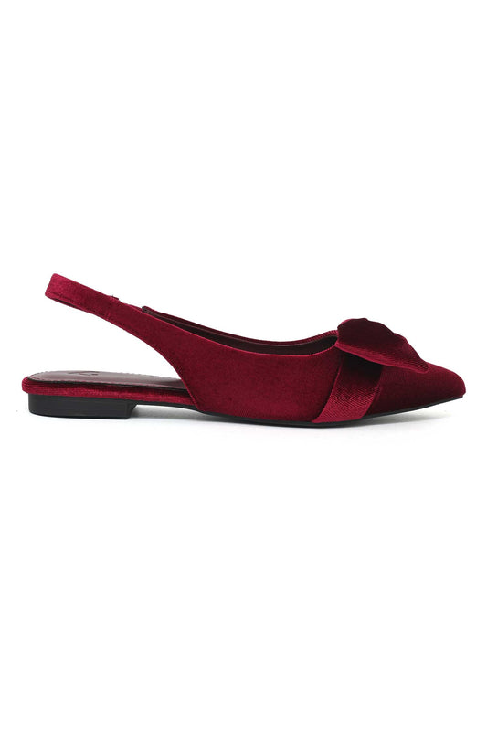 LUSH EMBRACE VELVET SLINGBACK-BURGUNDY