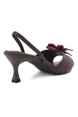 FLORA SILKEN SLINGBACK-COFFEE