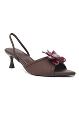 FLORA SILKEN SLINGBACK-COFFEE