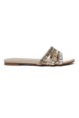 FOOT GLAMOR JEWEL SLIDE-GOLD