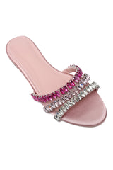 FOOT GLAMOR JEWEL SLIDE-PINK