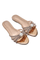 VELORA PEARL GRACE SLIDE-CHAMPAGNE