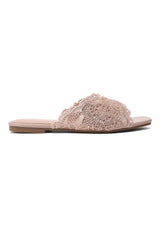 LACE DÉCOR FLAT-PINK