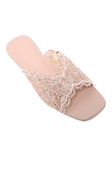 LACE DÉCOR FLAT-PINK